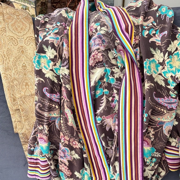 Soft Surroundings Floral Silk robe - Picture 3 of 6